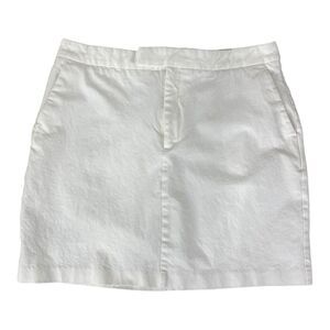 Banana Republic White Stretch A-Line Skirt Business Casual Size 12